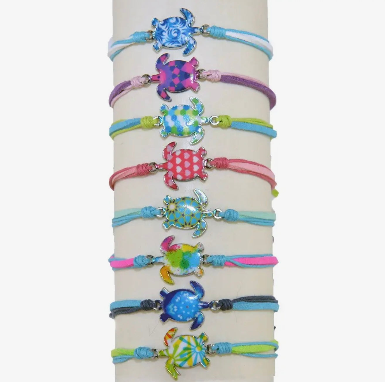 Viva Life Linen / Metal Resin Turtle Bracelet