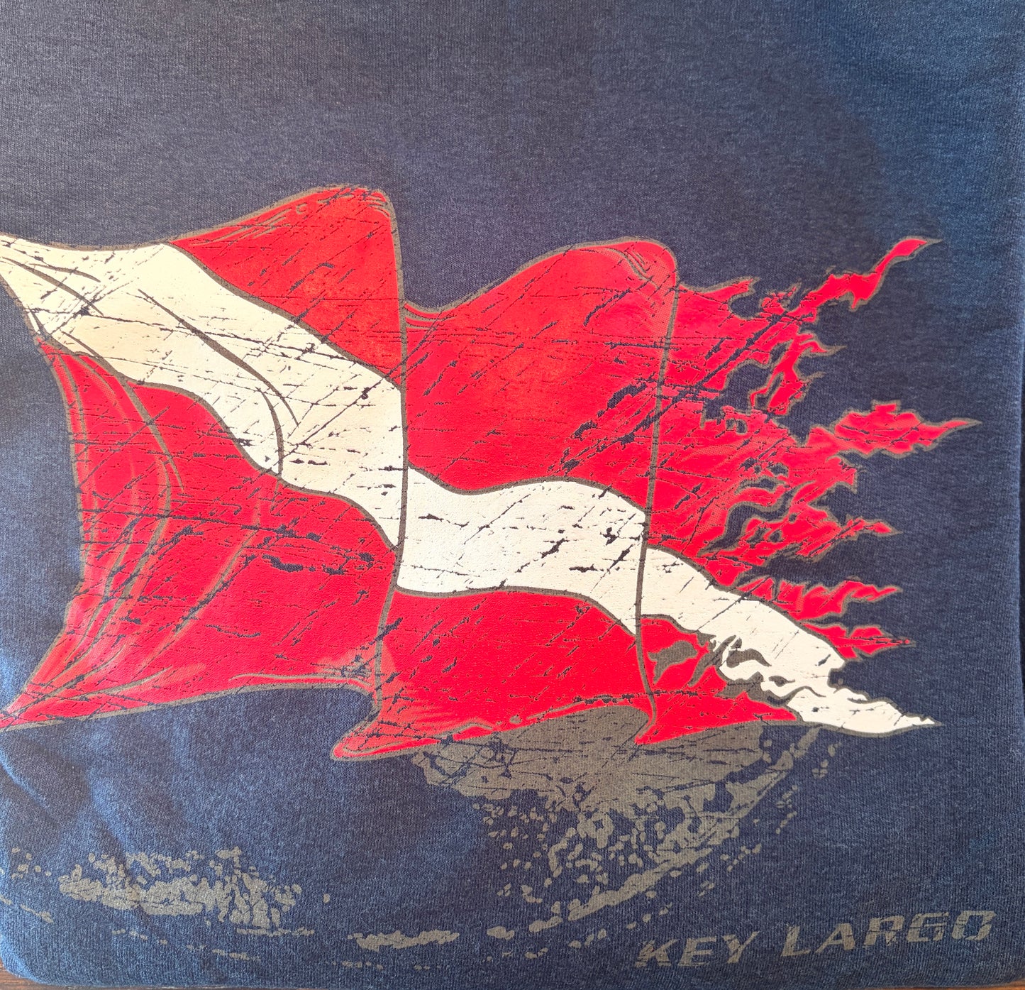 Unisex Cotton T-Shirt with Florida Keys Dive Flag Graphic