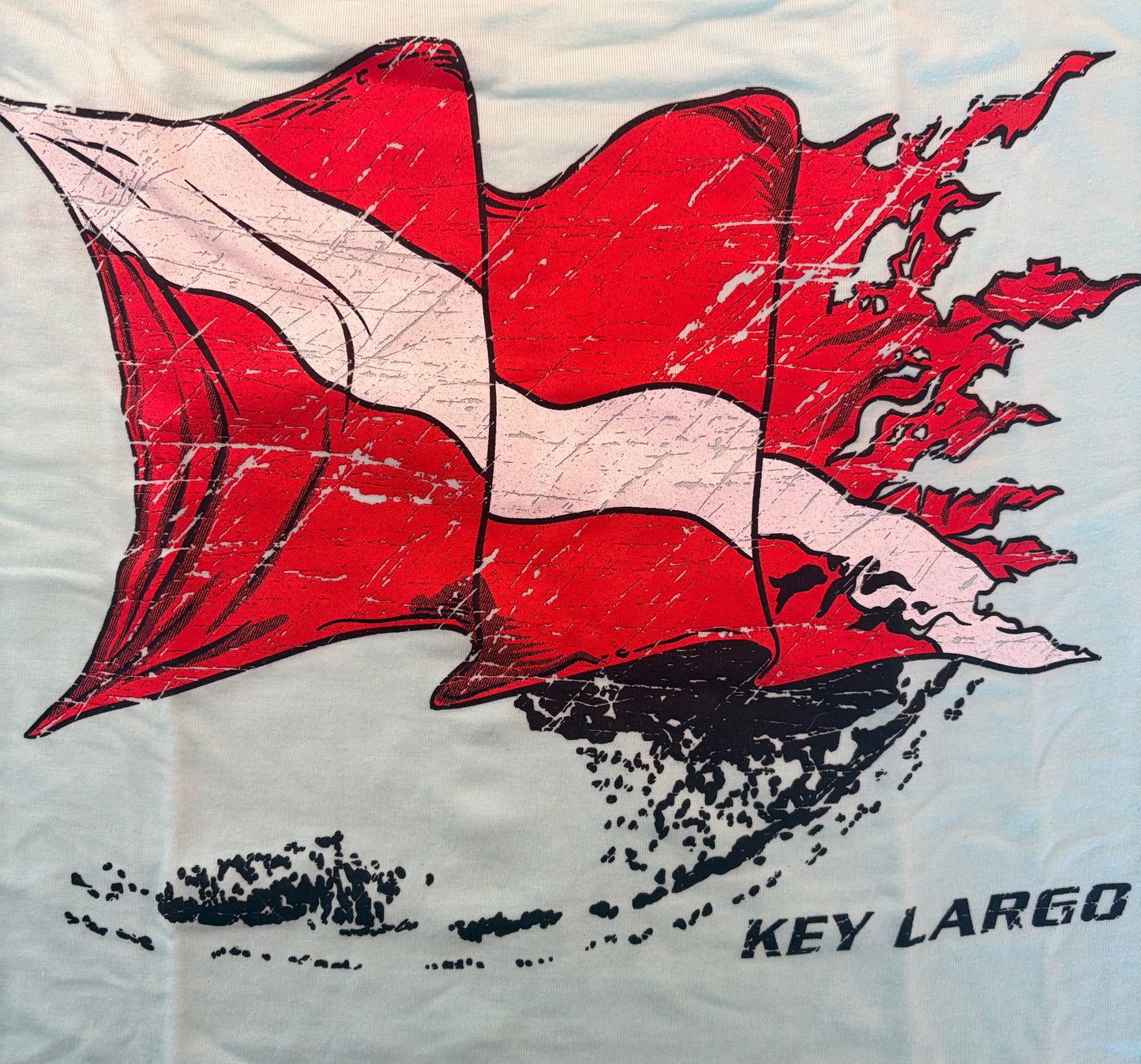 Women's Crop Top with Florida Keys Dive Flag Graphic