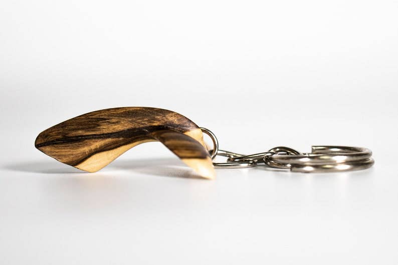 Hand-Carved Wooden Whale Tail Keychain - Nautical Ocean Art - Gift for Sea Lovers