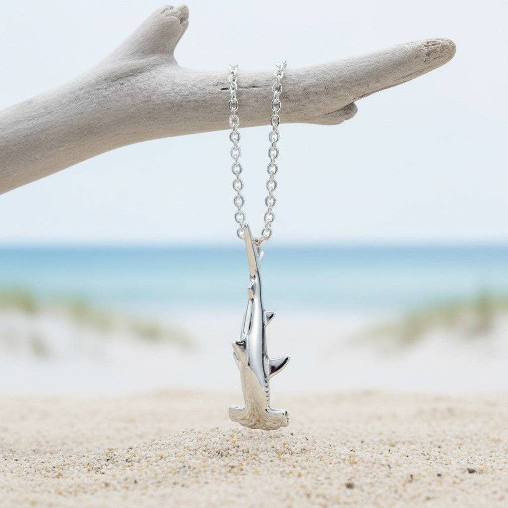 Mini Hammerhead Shark Necklace - Sealife Collection - Silver