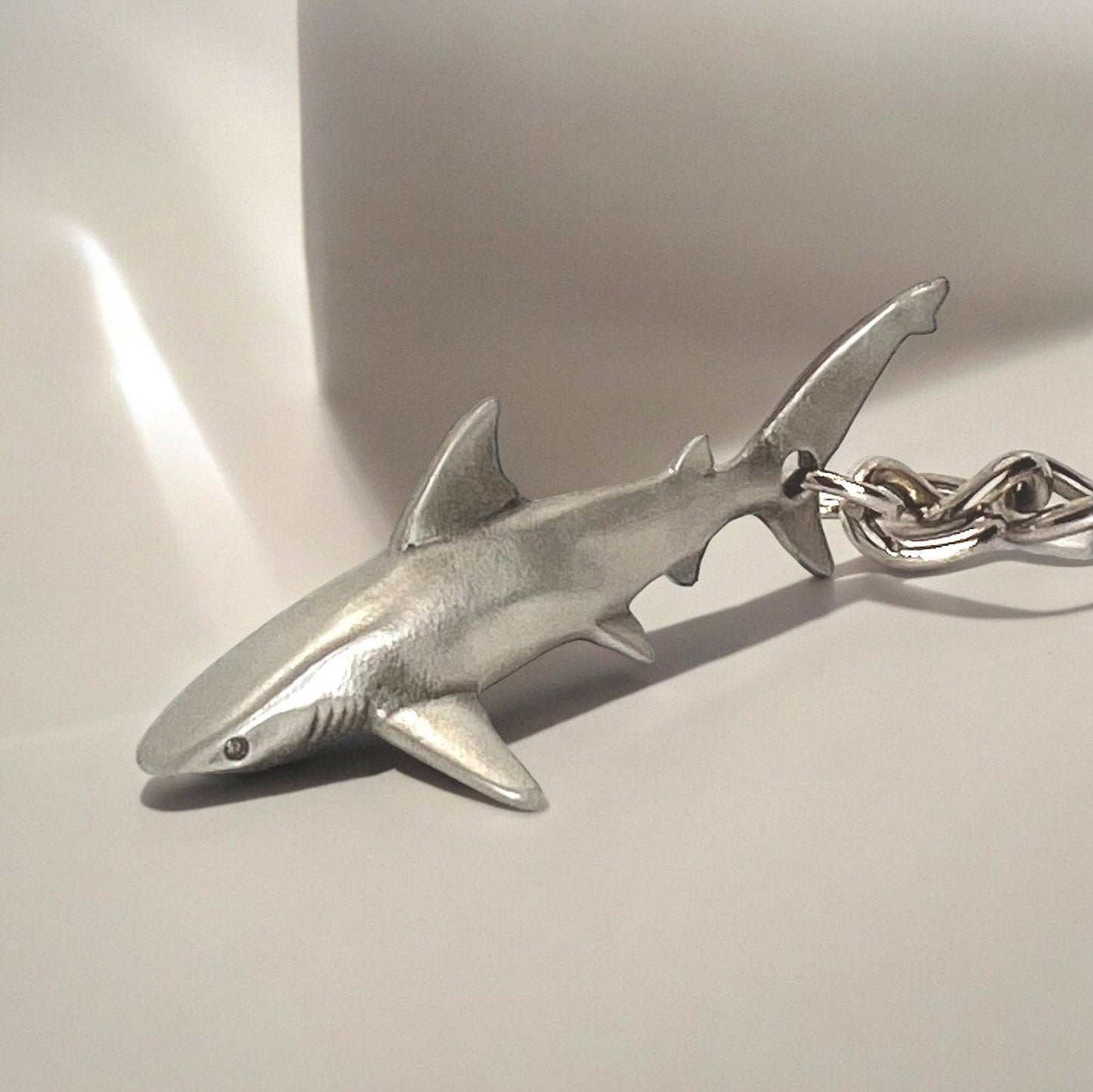 Grey Reef Shark Keychain – Sea Life Collection – Pewter