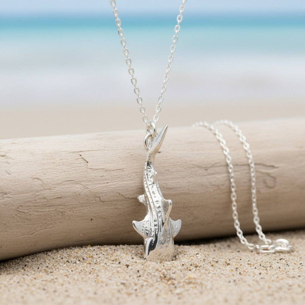Mini Whale Shark Necklace - Sealife Collection - Sterling Silver