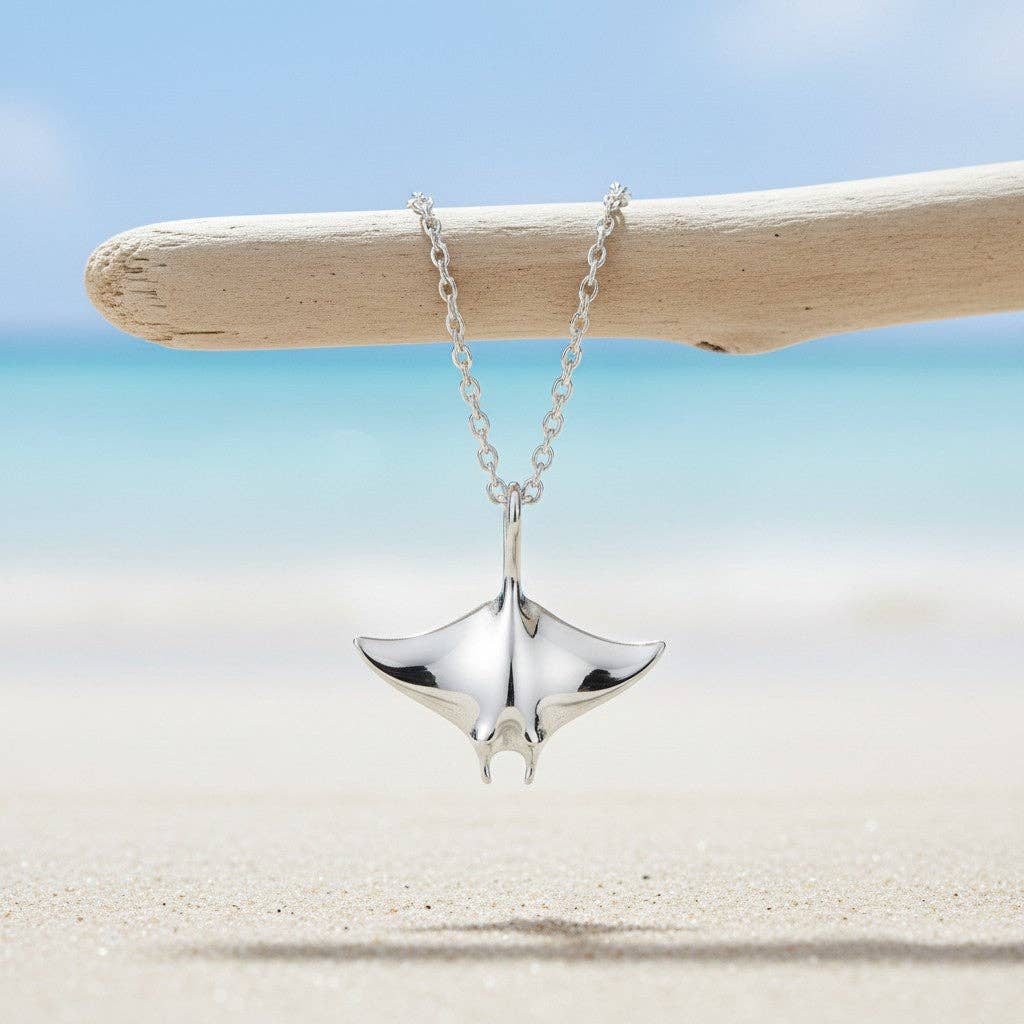 Manta Ray Necklace – Mini Sterling Collection – Sterling Silver