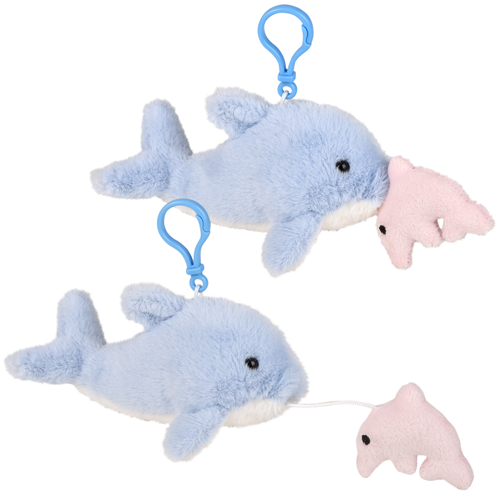 Might Quakes Dolphin Backpack Clip 3.5"