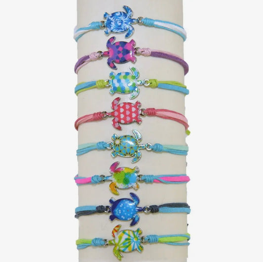 Viva Life Linen / Metal Resin Turtle Bracelet