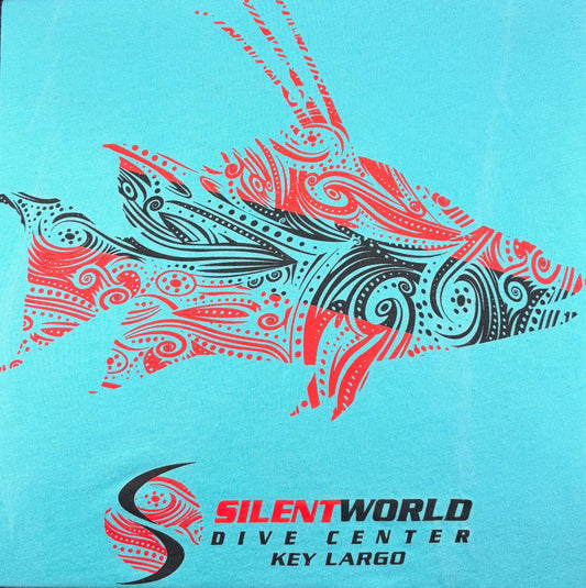 Unisex Cotton T-Shirt with Hogfish Tribal Graphic