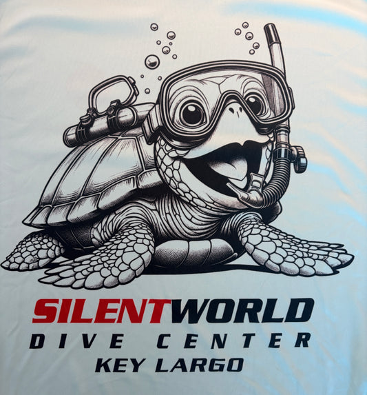 Unisex Long Sleeve Rash Guard – UPF 50+ Dive Shirt with Scuba Turtle Graphic