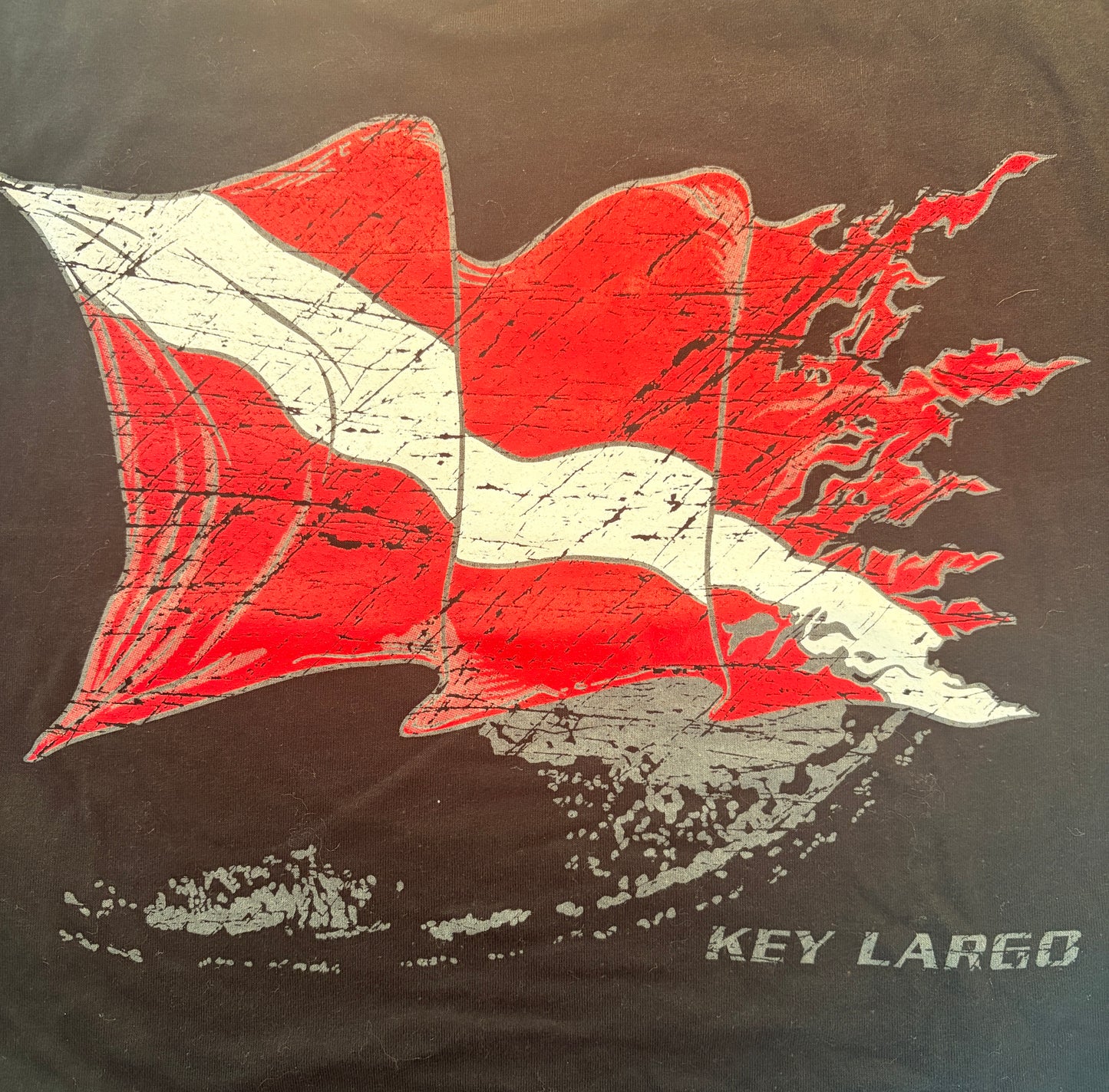 Women's Crop Top with Florida Keys Dive Flag Graphic