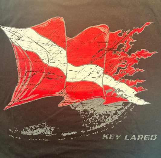 Women's Crop Top with Florida Keys Dive Flag Graphic