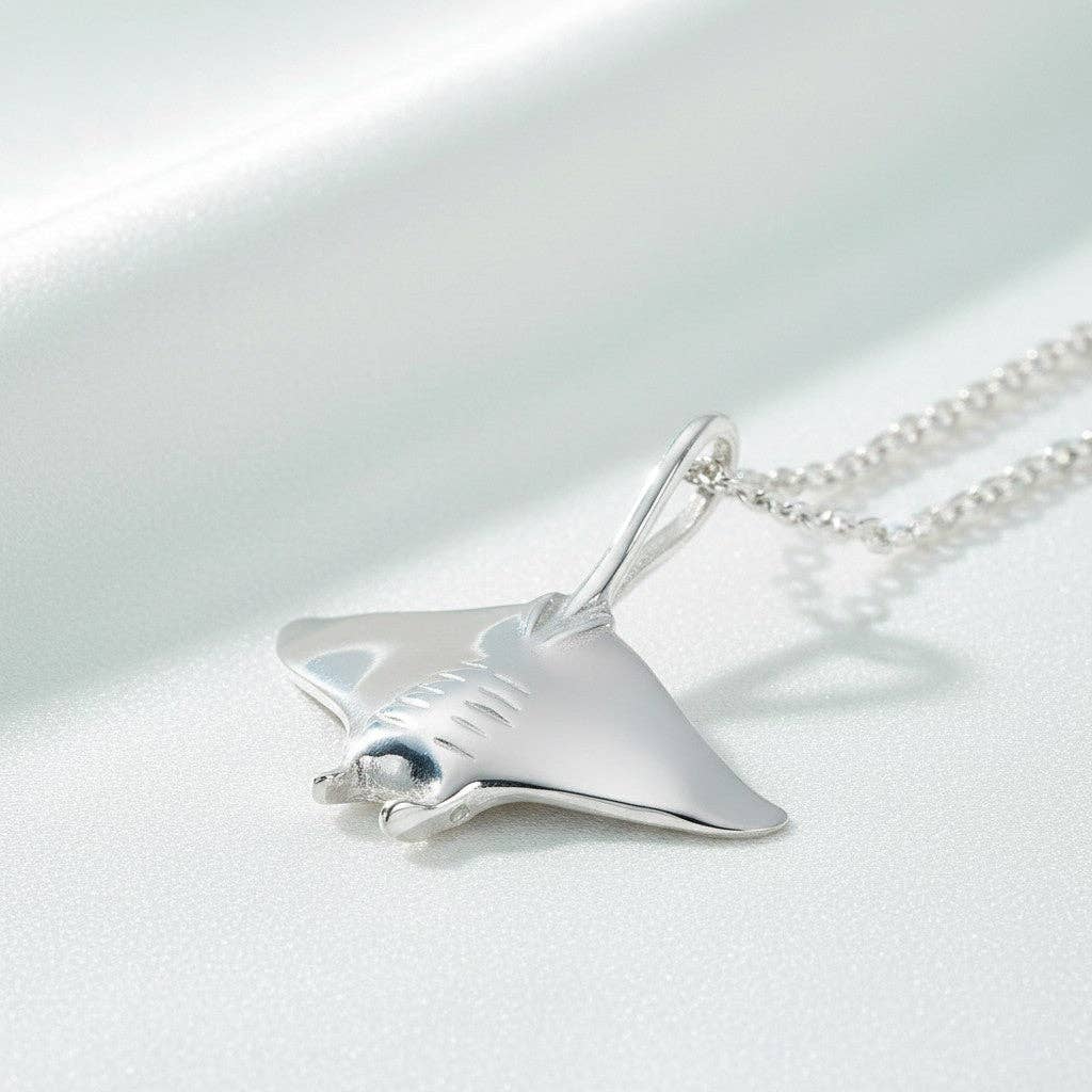 Manta Ray Necklace – Mini Sterling Collection – Sterling Silver