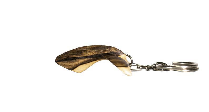 Hand-Carved Wooden Whale Tail Keychain - Nautical Ocean Art - Gift for Sea Lovers