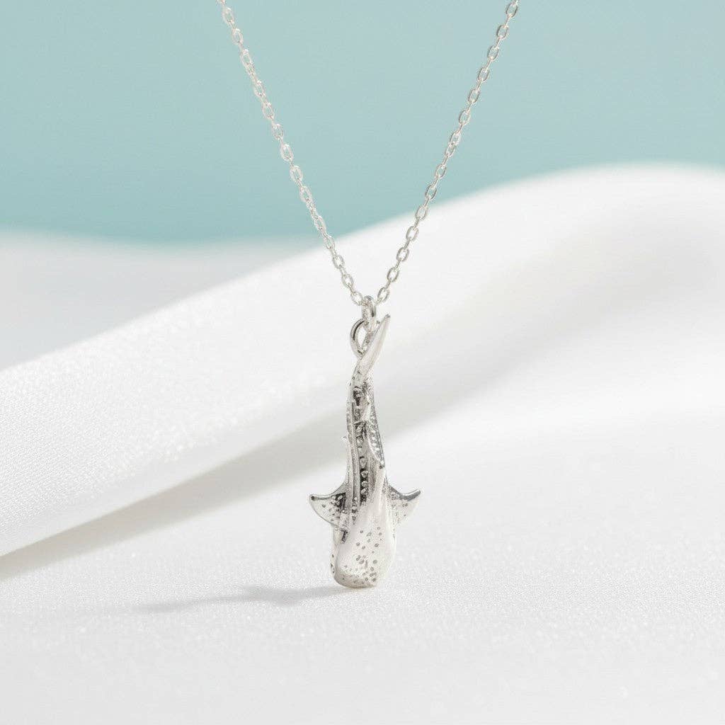 Mini Whale Shark Necklace - Sealife Collection - Sterling Silver
