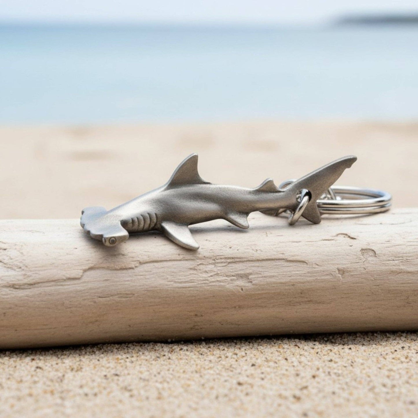 Hammerhead Shark Keychain - Sea Life Collection - Pewter