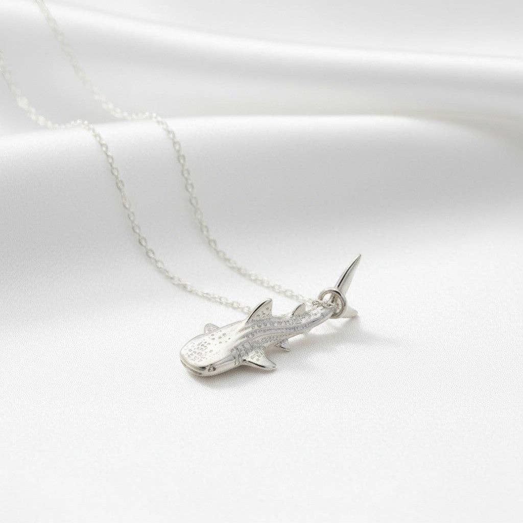 Mini Whale Shark Necklace - Sealife Collection - Sterling Silver