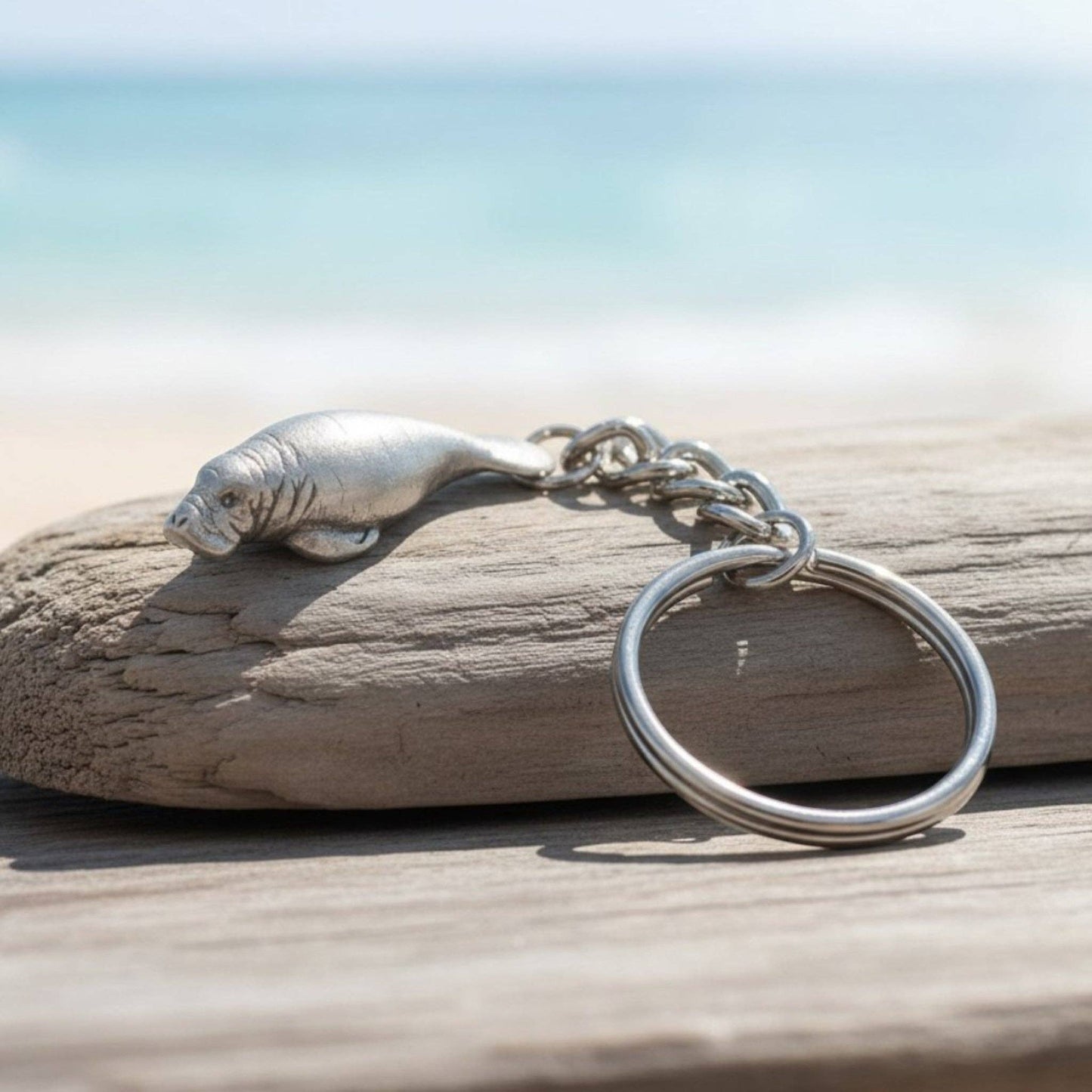 Manatee Keychain – Sea Life Collection - Pewter